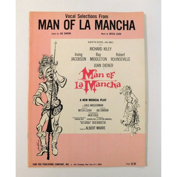 Man of La Mancha Songbook 1965 Impossible Dream Musical Vocal Selections - Picture 1 of 3